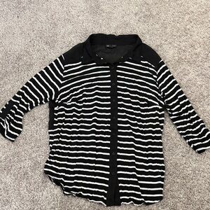 Striped Black and White Women's Top